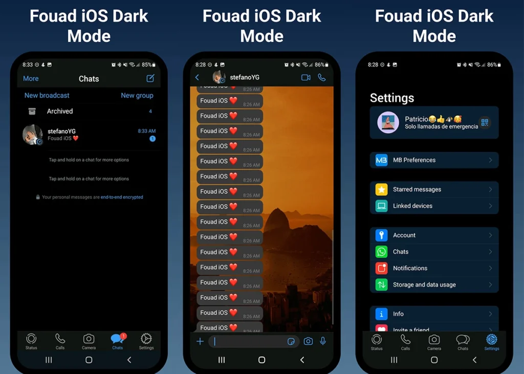 Fouad iOS WhatsApp Dark